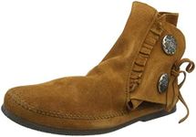 Minnetonka Mens Two Button Hardsole Boot, Brown, Size 11