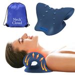 Neck Cloud - Cervical Traction Device, for Hump, Cervical Neck Traction Device, Neck and Shoulder Relaxer,Neck Stretcher Cervical Traction for Tmj Pain Relief (Dark Blue)