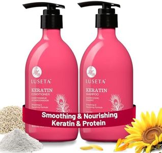 Luseta Keratin Shampoo and Conditioner for Color Treated Damaged & Dry Hair, Keratin Hair Treatment for Smoothing& Nourishing, Free of Sulfates, Paraben and Gluten 2 X 16.9Oz