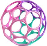 Bright Starts Oball Easy Grasp Classic Ball Infant Toy in Pink/Purple, Age Newborn and up. 4 Inches