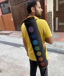 The Yogis 7 Chakra Embroidery Cotton Carry Bag mat Bag for Yoga Mat - Big Size with Strong Shoulder Straps | Mat Bags | Handcrafted Cover | Environmental Friendly | Fitness | Meditation |