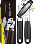 PrinChef Manual Can Openers with Magnet, No-Trouble-Lid-Lift, Handheld Can Opener Smooth Edge with Sharp Blade, Large Effort-Saving Handles, Easy Grip & Heavy Duty, Black