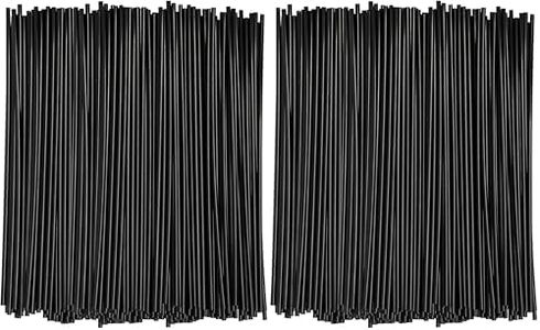 Comfy Package [7 Inch - 1000 Count] Black Coffee Drink Stirrers & Cocktail Straws - Disposable Plastic Sip Stir Sticks for Hot & Cold Beverages (Pack of 2)