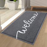 Homaxy Welcome Door Mat, Dirt Trapper Doormats Non-Slip Low Profile Durable Door Mat for Outdoor, Indoor, Entrance, Patio, Front Back Door — (44 X 76cm, Grey)