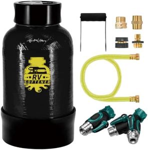 Filterelated 16,000 Grain RV Water Softener – 10L Large-Resin Portable Water Softener with NSF-Certified Resin, 3/4" Brass Fittings & Custom Hose, for RV, Trailer, Boat, Mobile Car Wash