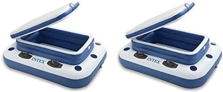 Intex Inflatable Mega Chill II 72 Can Beverage Cooler Float with Lid, 2 Pack