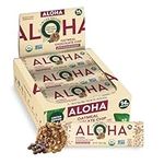 ALOHA Organic Plant Based Protein Bars - Oatmeal Chocolate Chip - 12 Count, 1.9oz Bars - Vegan Snacks, Low Sugar, Gluten-Free, Low Carb, Paleo, Non-GMO, Stevia-Free, No Sugar Alcohols