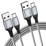 USB C Charger Cable 2Pack/6FT USB to USB C Charger Cable Fast Charging Type C Charger Compatible with iPhone 16 15, Samsung Galaxy S24/S23/S22/S21, Note 10/9/8, Huawei P9, Pixel 8/7/6, iPad, Switch...