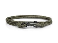 Forest Green & Black Carabiner Climbing Bracelet, Made from Stainless Steel and Paracord, Adjustable, Handmade in The UK