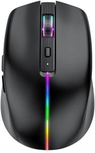 Bluetooth Mouse, Multi-Device Rechargeable Silent 6-Button Wireless Mouse Tri Mode BT 5.0+BT4.0+2.4G with RGB Backlight, 1600DPI Ergonomic Mouse for Mobile/Tablets, Laptop PC