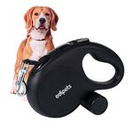 Edipets, Retractable Dog Lead, Extendable Dog Lead, 3, 5 and 8 Metres Long Flexible Tape for Training and Walking, for Small, Medium and Large Dogs (8 Metres, Black)