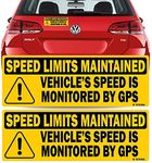 TOTOMO 2pk Vehicle Speed is Monitored by GPS Speed Limits are maintained Sticker 10"x3.5" Highly Reflective Premium Quality Car Safety Caution Sign #SDM-14