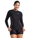 Speedo Women's Endurance Hyperboom Splice Suntop - Black & Electric Pink