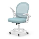 naspaluro Home Office Chair Ergonomic Desk Chair Swivel Computer Chair Mid-Back Mesh Chair with Flip-up Armrests and Lumbar Support for Home/Office - Blue