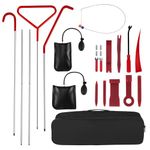 24Pcs Professional Car Tool Kit, Car Breakdown Emergency Kit Essential Automotive Tool Kit with Long Reach Grabber,Non-Marring Air Wedge Bag Pump,Portable Storage Bag, Trim Removal Tools for Car Truck