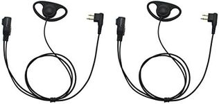 D Shape Clip-Ear Headset Earpiece PTT with Mic is Compatible with Motorola Two Way Radio CP200 CLS1410 RMM2050 GP300 GP2000 PR400 CLS1110 (2 Pcs)