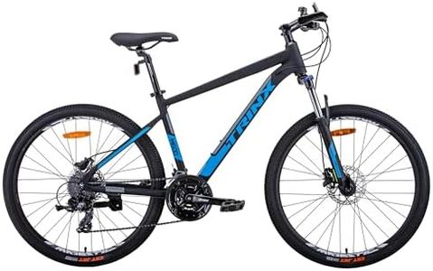 Easytry Mountain Bike 26 inch Wheel Shimano Gear 24 Speed 21 inch Aluminium Alloy Frame Hydraulic Lock-Out Suspension Disc MTB Bicycle-Matt Black/Blue