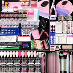 DouborQ Acrylic Nail Kit with Electric Nail Drill Nail Lamp,U V Nail Dryer Light Manicure ,False Nail Tips Starter Set Acrylic Nail Art Supplies for Beginner with Everything