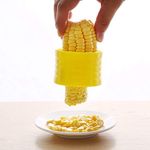 VEDETIC® Manual Portable Mini Circular Corn Cob Stripper Cutter, Stripping Kernels Remover with Stainless Steel Blades and Hand Protector, Kitchen Gadgets (1 Pcs)