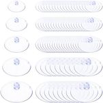 Glarks 80Pcs 25mm 30mm 35mm 40mm 45mm Suction Cups Set, 5 Size Rubber Anti-Collision Sucker Pads with Holes Without Hooks for Home Kitchen Bathroom Houseware Hanging Items, Clear