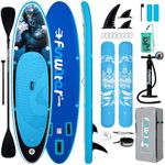 FunWater SUP Inflatable Stand Up Paddle Board 10'6×33"×6" Ultra-Light Inflatable Paddleboard with ISUP Accessories,Fins,Adjustable Paddle, Pump,Backpack