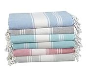 LANE LINEN Beach Towels 6 pack, Oversized Beach Towel, Lightweight Beach essentials for Women, Large Pool Towel, Absorbent & Quick Dry, Sand Free Beach Towel, 39"x71" - Nautical Color