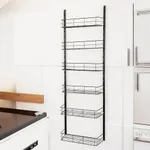 USTECH 6-Tier Heavy Duty Over The Door Pantry Organizer, Metal Hanging Storage Rack with Wired Tubing, Adjustable Shelves for Kitchen, Bathroom, Closet, Space-Saving Design, Black