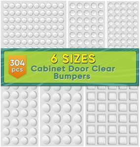 304pcs Cabinet Door Bumpers Clear, ONUEMP Adhesive Rubber Feet Silicone, Sound Dampening Door Slam Stopper Non Slip Furniture Pads Wall Protector for Cutting Board, Door, Drawers, Glass Cabinet …
