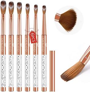 SAVILAND Acrylic Nail Brush Set - 6PCS 3A+ Superior Nylon Bristle Brushes, Acrylic Nail Brush for Acrylic Powder & Acrylic Application Size 4/6/8/10/12/14