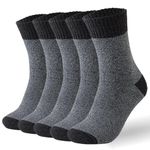 Josnown Warm Wool Socks for Men, 5 Pairs Thick Thermal Winter Socks Warm Cozy Crew Boot Socks for Cold Winter