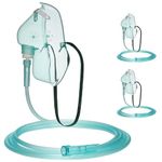 3 Pack Adult Elongated Oxygen Mask with 6.9Ft Tubing, Adult Oxygen Mask Replacement for Home Use Oxygen Machine, Large Size Oxygen Machine Accessory for Adults