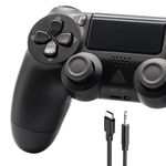 ARCELI Wireless Controller for PS4 -Controller Wireless for PS-4/Pro/Slim/PC, Bluetooth Gamepad Joystick with Dual Vibration Touch Panel 3.5mm Audio Jack Six-Axis Upgraded Ergonomic Controller(Black)