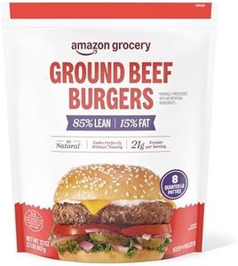 Amazon Grocery, Ground Beef Burgers, 85% Lean, 15% Fat, 32 Oz, 8 Ct, Frozen