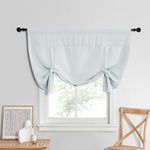 NICETOWN Blackout Tie Up Curtain Thermal Insulated Bathroom Curtain for Bathroom Roman Shade for Small Window Farmhouse Short Valances for Home Decor, (1 Panel, 52" W x 45" L, Greyish White)