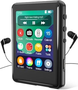 MP3 Player,Tokemisc Bluetooth Full Touchscreen Kids Portable Music Player with Speaker,FM Radio,E-Book,Built-in Micro SD Card Slot,Earphones Included,Max 256GB Expand