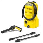 Kärcher K 2 Classic Pressure Washer, Pressure: max. 110 bar, Flow Rate: 360 l/h, Area Coverage: 20 m²/h, Water Filter, Weight: 3.4 kg, high-Pressure Hose and Gun, one-Way Spray Lance, Dirt Blaster