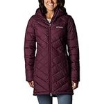 Columbia Women's Heavenly Long Hooded Jacket, Marionberry, 2X Plus