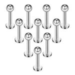 10pcs Stainless Steel Lip Labret Stud Tragus Helix Cartilage Stud Bar Piercing Jewelry