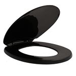 Centoco Black Toilet Seat Round, Toilet Seat Cover, Closed Front with Cover, Residential, Top Mount Plastic Hinge, Plastic, Made in The USA, 200-407