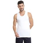 Van Heusen Sport Men Vest - 100% Combed Cotton - Pack Of 2 - Ultra Soft, Wider Straps, Solid_70022_White_L - Regular Fit