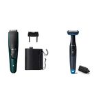 PHILIPS Bt3231/15 Smart Beard Trimmer-Power Adapt Technology For Precise Trimming- Quick Charge; 20 Settings; 60 Min Run Time Bg1025/15 Showerproof Body Groomer For Men, Battery Powered, Green