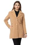 Lady Leaf Winter Wear Casual Tweed led flock Solid Womens Blazer's (9507 Camel)