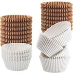 WUWEOT 1000 Count Standard Cupcake Liners Baking Cups, Odorless Cupcake Paper Cupcake Wrappers for Weddings, Birthdays, Baby Showers, 500 Pack White + 500 Pack Natural