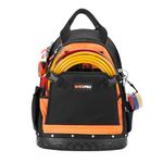 WISEPRO Tool Backpack, Heavy Duty HVAC Tool Bag Molded Base Tradesman Backpack, Tool Organizer for Electrician, Plumber, Maintenance Worker