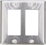 Morris 83120 430 Wall Plate, Decorative GFCI, 2 Gang, Stainless Steel