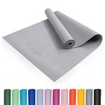 Myga Yoga Mat - Non-Slip Exercise Mat for Yoga, Pilates, Meditation & Fitness - Lightweight Yoga Mat for Travel - Multipurpose Mat for Men & Women for Home Gym & Studio - Grey