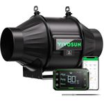 VIVOSUN Inline Duct Fan 4 inch/100 mm with E42A WiFi-App Controller, Quiet Extractor Fan 357 m³/h with EC Motor Exhaust Fan for Heating, Cooling, Greenhouse Accessory, Grow Tents, Hydroponics