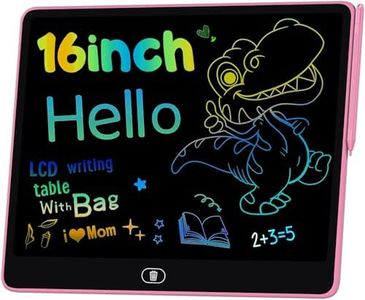 Toys for 3-8 Years Old Toddler Girl Boy, Kids Tablet 16 Inch Colorful Doodle Board, Electronic LCD Writing Tablet Drawing Pads, Easter Basket Stuffers for Kids, Travel Learning Preschool Toy Pink