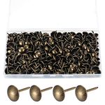 320 Pcs Upholstery Nails, Upholstery Tacks Pins, Furniture Decorative Thumbtacks, Antique Push Studs Pins, Drawing Picture Chairs Carpet Nails Pins Studs Tacks - 11x17 MM (Bronze)