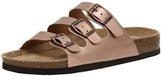 CUSHIONAIRE Women's Lela Cork footbed Sandal with +Comfort, Gold, 7 US